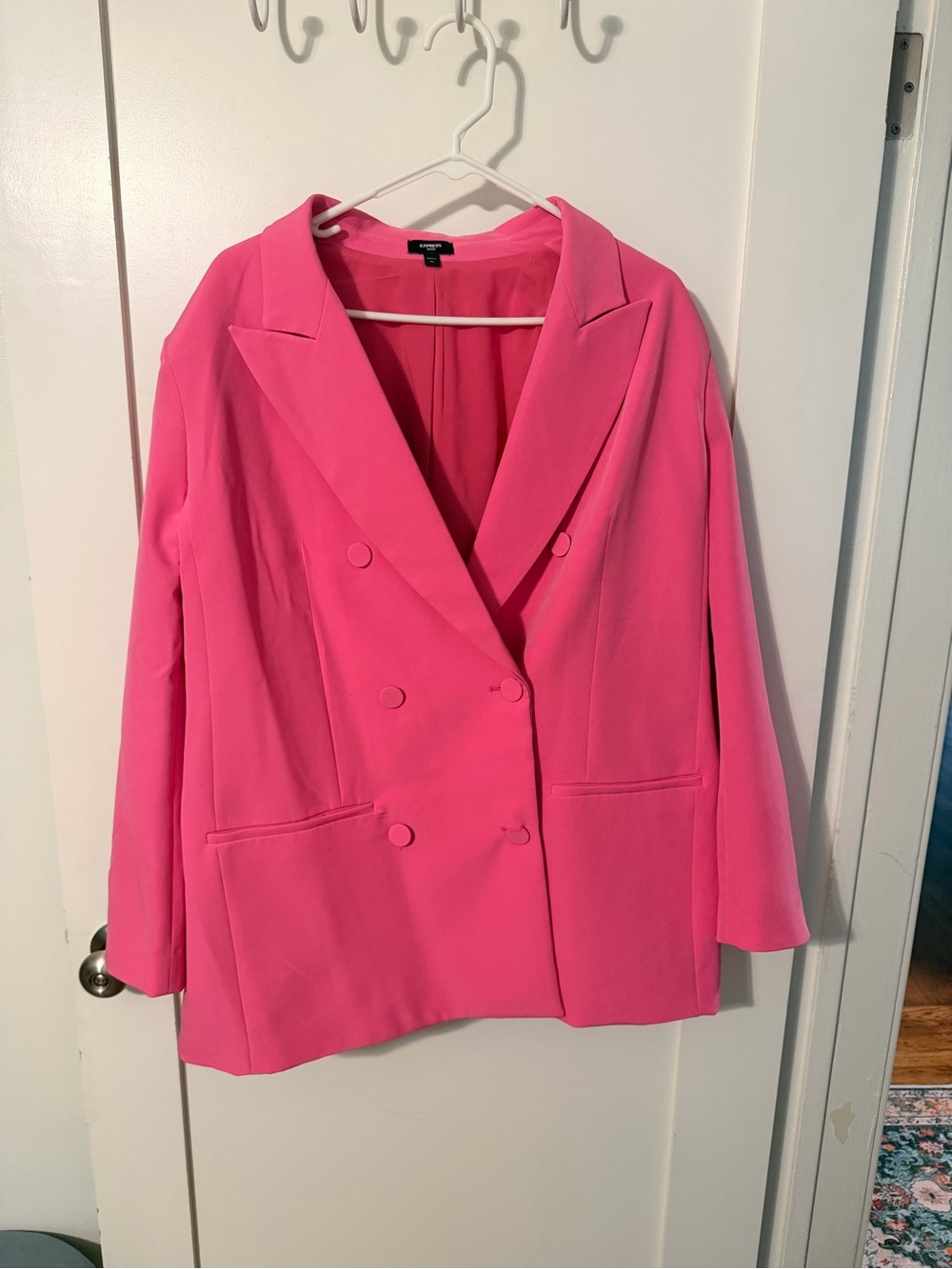 Express Hot Pink Double-Breasted Blazer